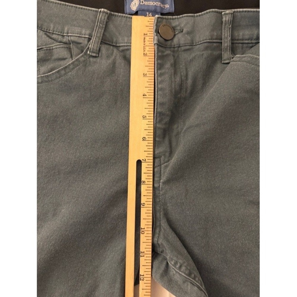 Democracy Absolution Womens 14 Gray Crop Pants Scallop Raw Hem High Rise - Picture 8 of 10